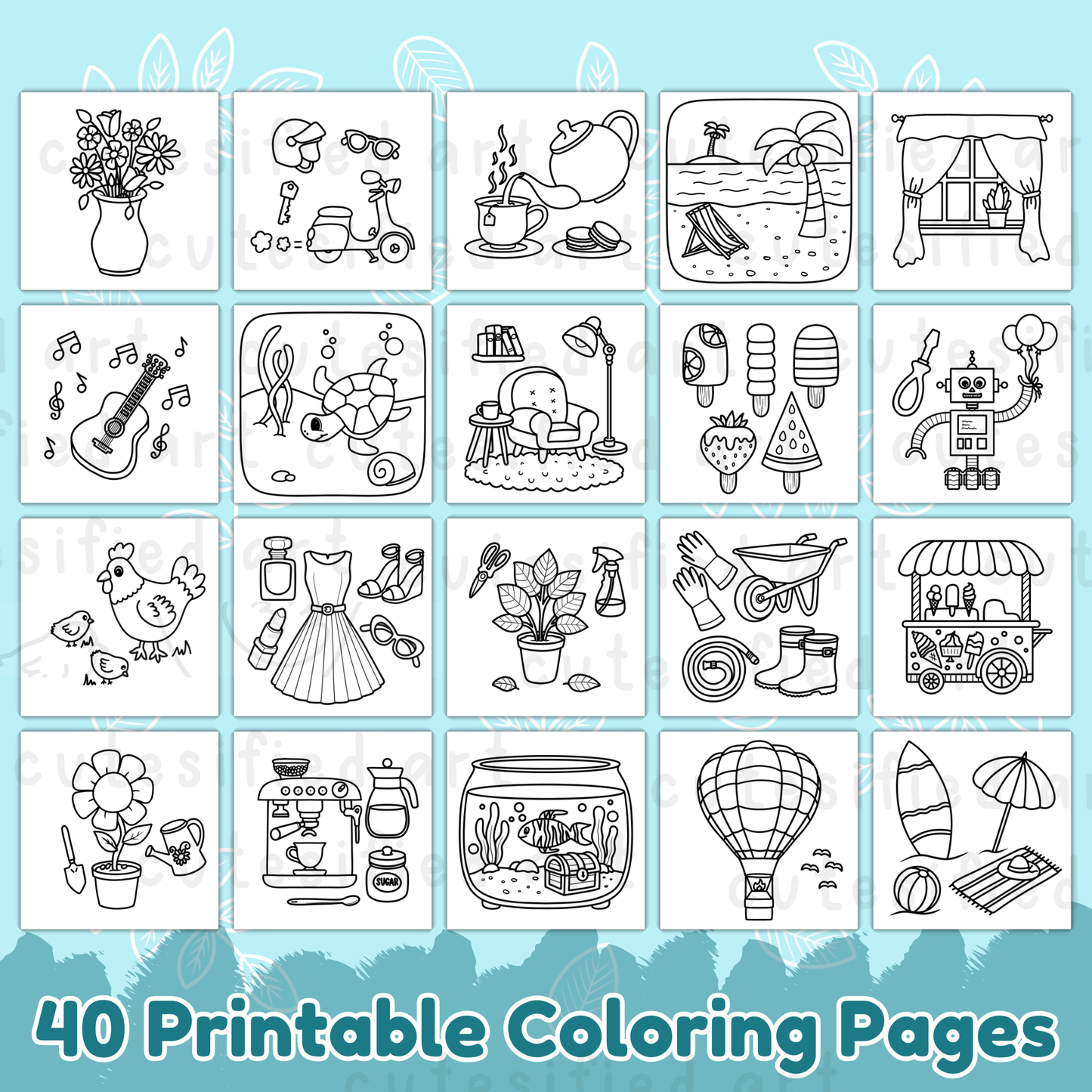 40 Simple Cute Printable Pages